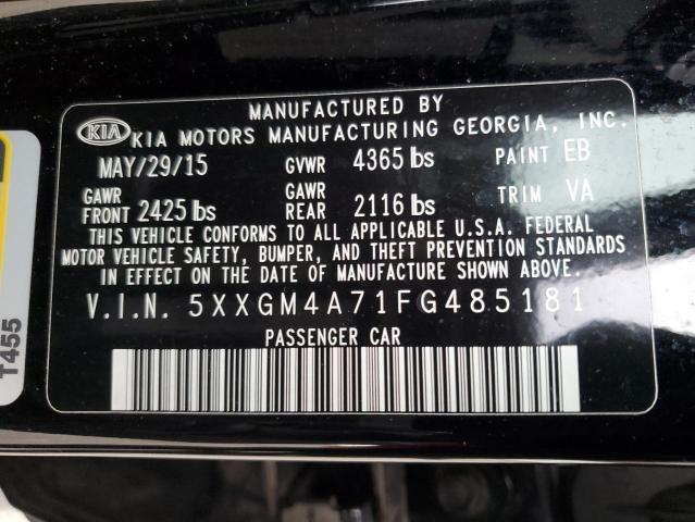 2015 KIA Optima Left Tail Light Assembly Black OEM Used 166-60580L 95K Mile