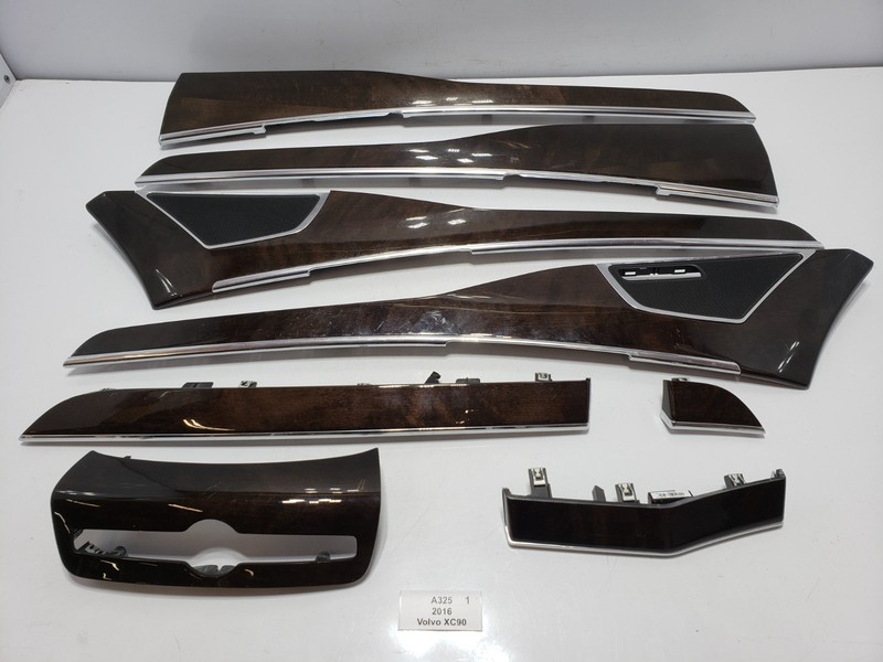 ✅ 2016-2020 OEM Volvo XC90 Central Console Dash Doors Flame Birch Wood Trim SET