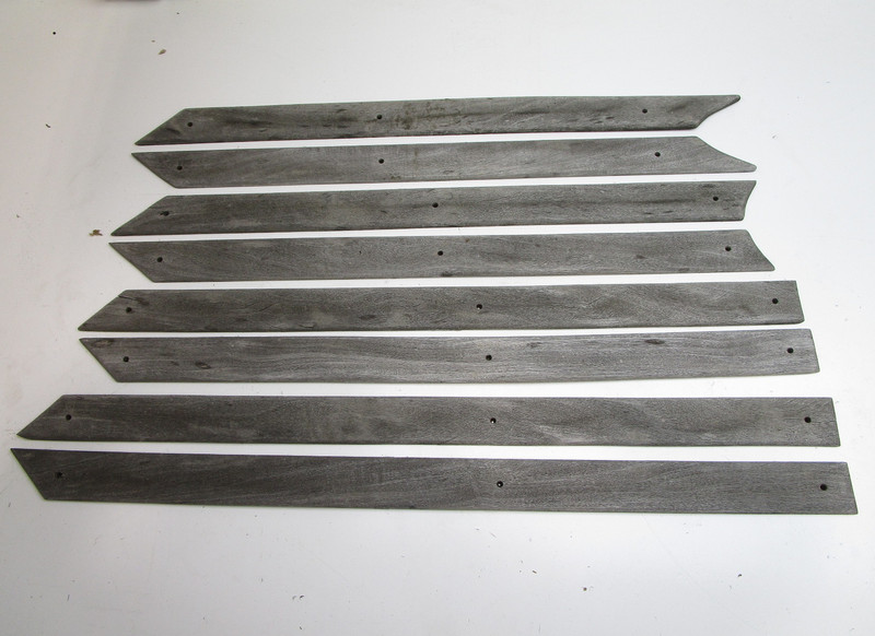 Vintage Marine Boat Teak Gunnel Deck Rail Trim Insert Set of 8