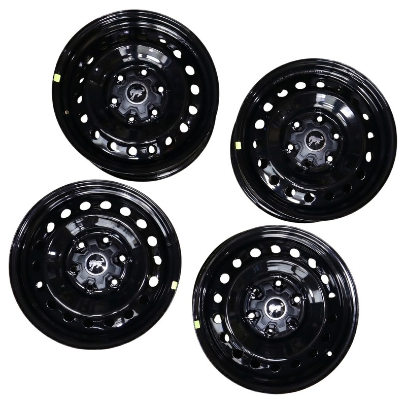 Ford Bronco Black Diamond 17 Inch Black Steel Wheels + Center Caps Winter Rims