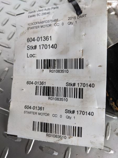 Starter Motor Engine ID ED6 Federal Fits 13-16 DART 1083510