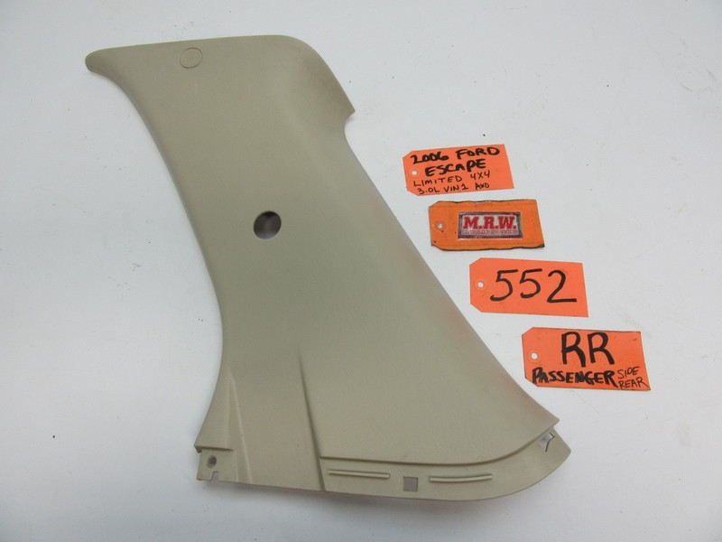 01-07 ESCAPE RIGHT REAR PILLAR POST COVER WINDOW DOOR MOLDING SIDE TRIM PANEL RR