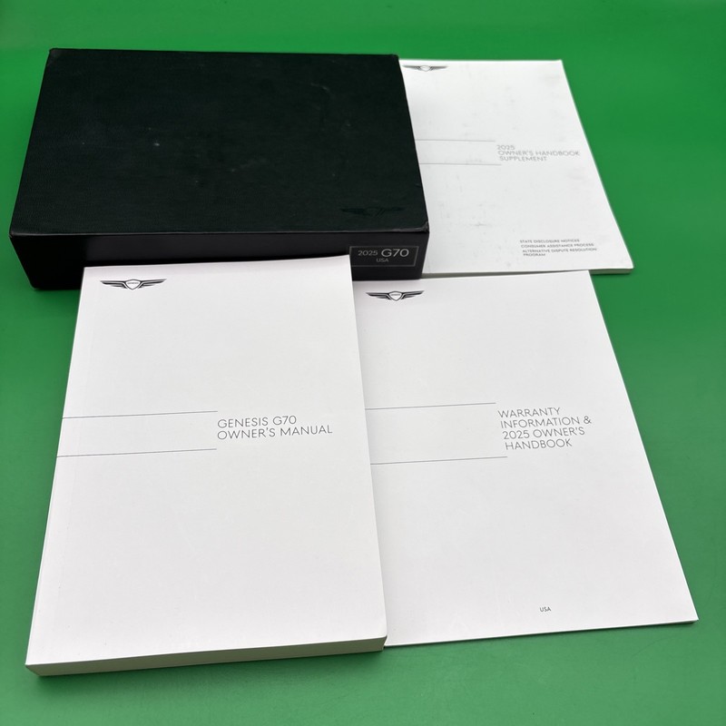 2025 Genesis G70 Owner’s Manual Supplement With Free Shipping And Case