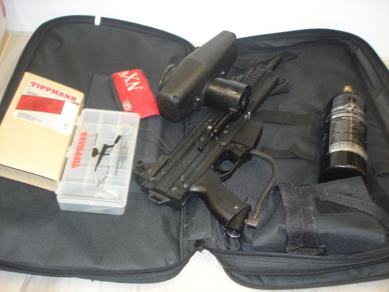 Tippmann X7 Paintball Marker with tank spare parts and bag TESTED