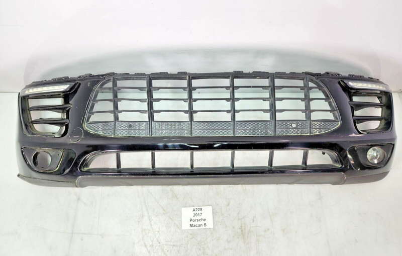 ✅ 15-18 OEM Porsche Macan S 95B Front Bumper Cover Panel Black w/ Grilles NOTE*