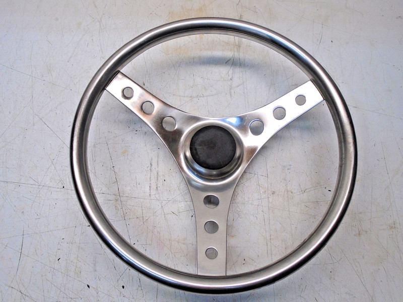 ZZ1 13 1/4" Stainless steel STEERING WHEEL 3 SPOKES