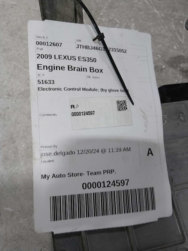 2009 Lexus ES350 Engine Control Module ECM OEM 8966133E70 125K Miles