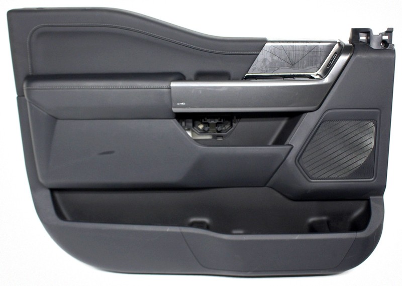 OEM Left Driver Side Front Door Trim Panel For Ford F150 Black, Black Vinyl