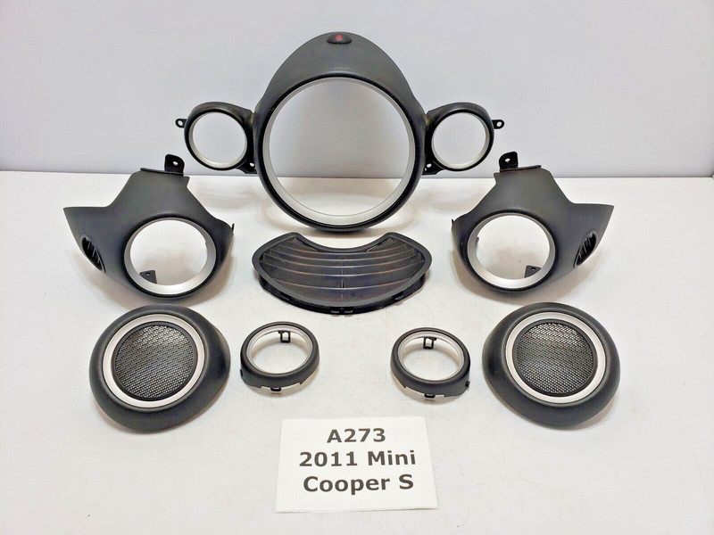 ✅ 09-15 OEM Mini Cooper R56 Dashboard Speaker Air Vent Cover Interior Trim SET