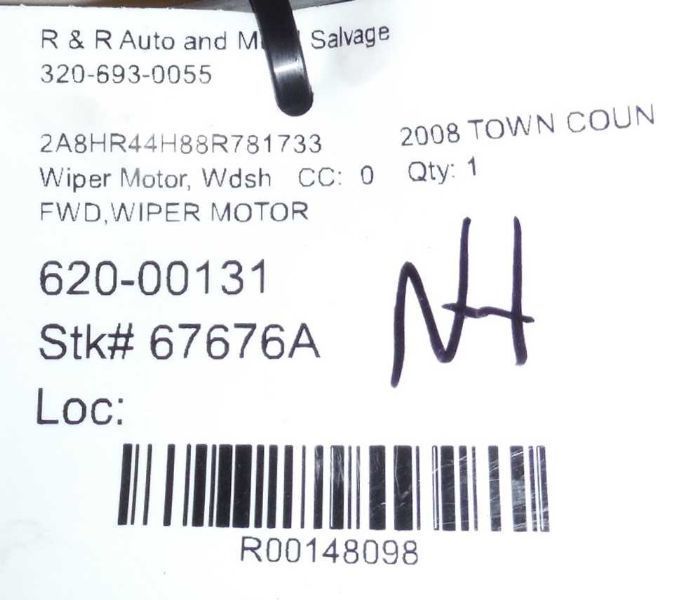 08 09 10 11 12 13 14 CARAVAN WINDSHIELD WIPER MTR 148098