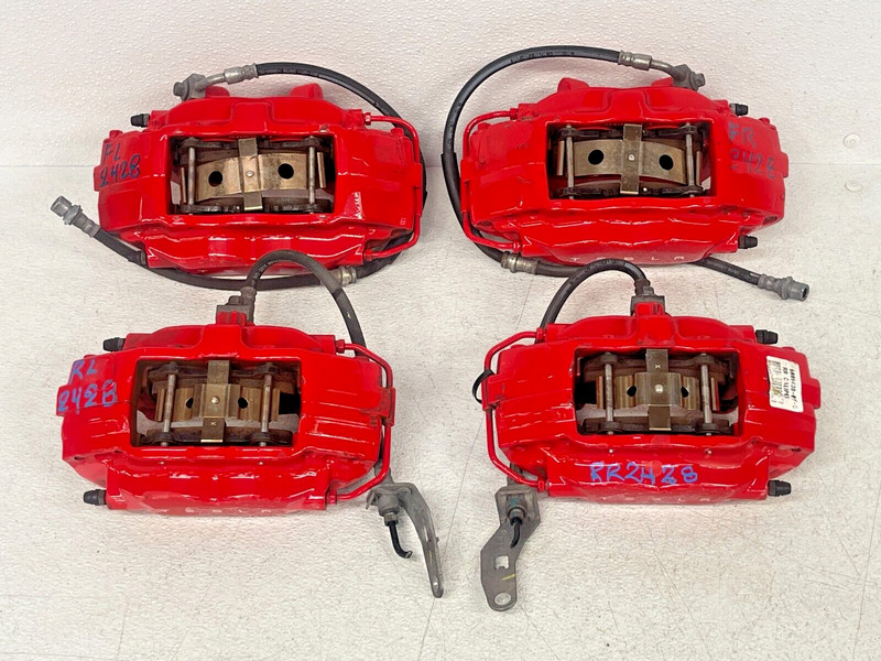 ⭐2012-2016 TESLA MODEL S F+R BREMBO BRAKE CALIPER SET OF 4 SPORT RED OEM LOT2428