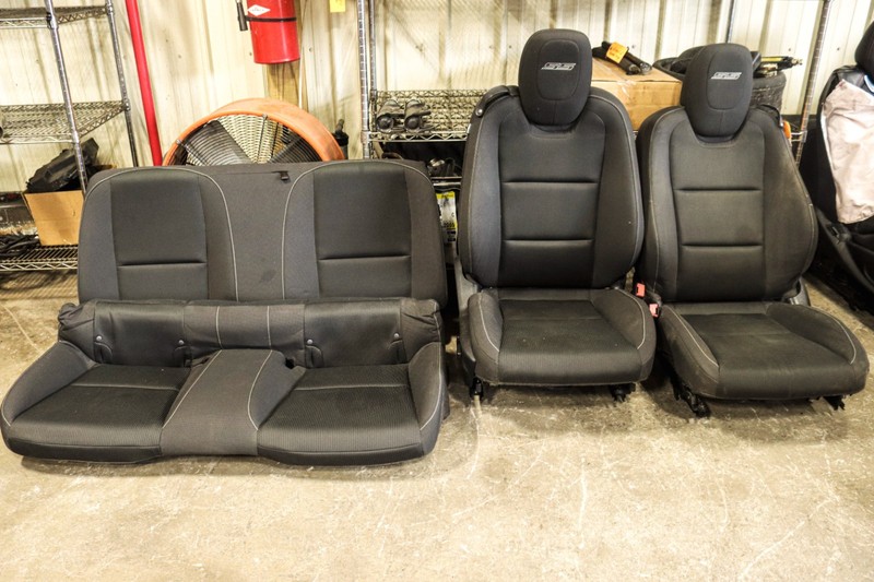 2010-2015 Chevy Camaro SS Black Cloth Seats Front & Rear Coupe OEM *USED* 74K