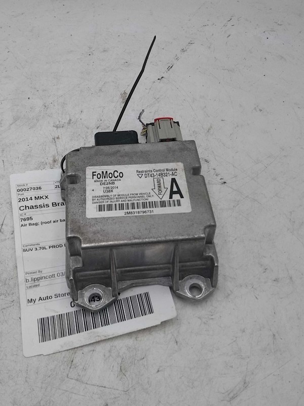 Used Air Bag Module fits: 2014 Lincoln Mkx Air Bag roof air bags ID DT43-14B321-