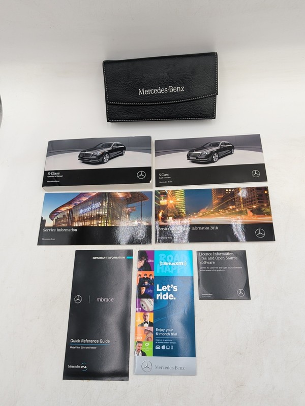 2018 Mercedes Benz S-Class Owners Operators Manual Set with CaseS550 63 65 AMG