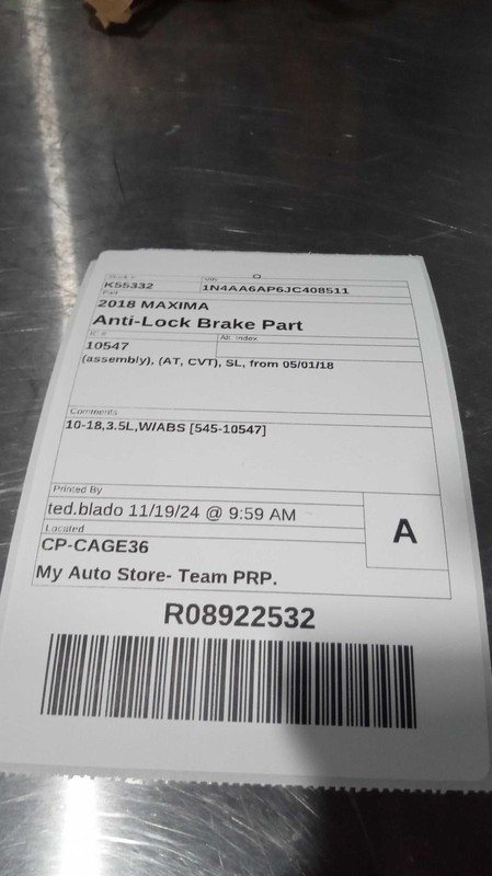 Used ABS Pump and Motor Assembly fits: 2018 Nissan Maxima assembly AT CVT Platin