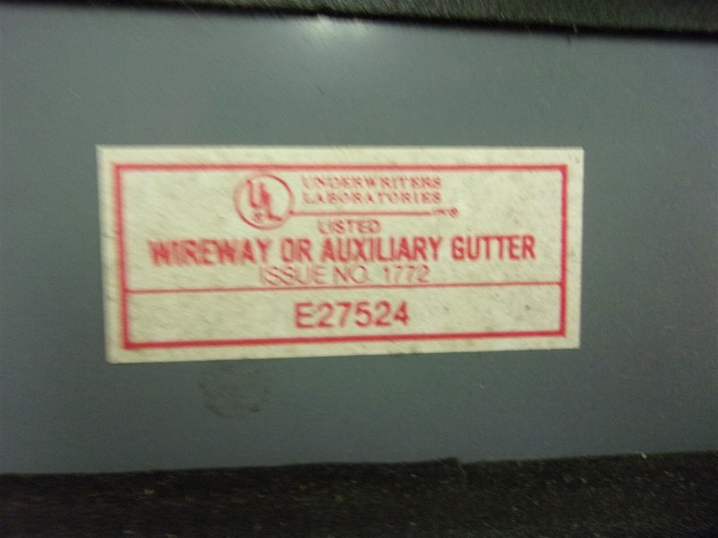 Underwriters Lab Wireway or Auxiliary Gutter E27524 *FREE SHIPPING*