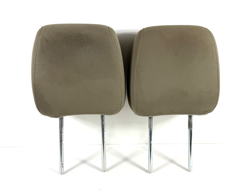 2004-2008 Ford F-150 Front Headrests Pair Set Beige Tan Cloth OEM