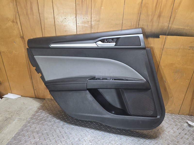 13-16 Ford Fusion Rear Driver Left Door Panel Gray Black Tested Oem