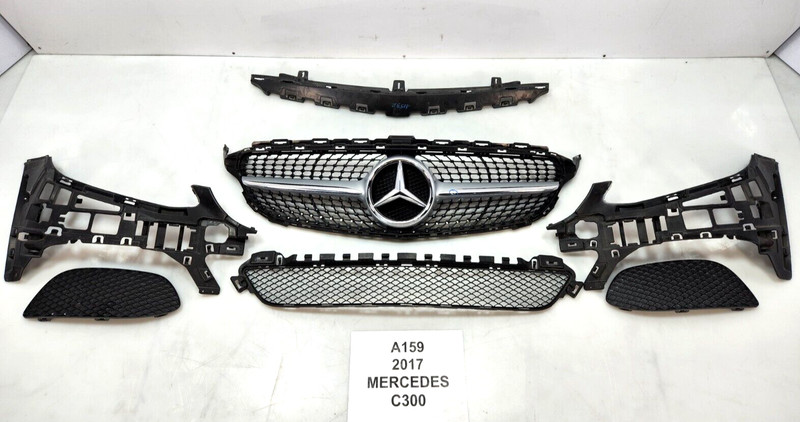 ✅17-18 OEM Mercedes С205 C300 Coupe Front Bumper Upper Lower Grille Bracket SET*