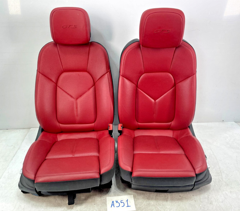 ✅ 2015-2018 OEM Porsche Macan GTS 95B Front Left Right Seat Leather Red SET