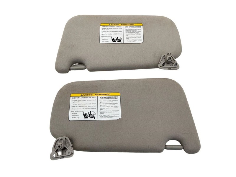 2013-2019 Nissan Sentra Left And Right Sun Visor Set Of 2 Gray Cover Missing