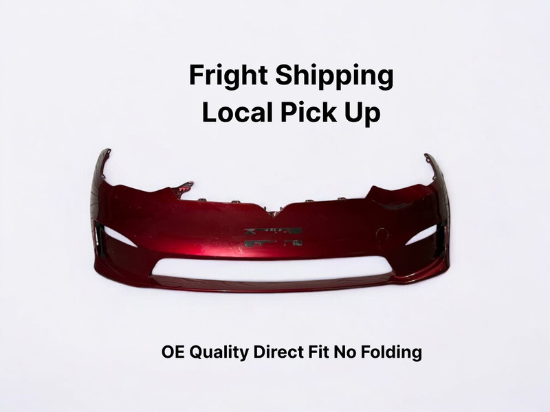 ✅ 2021+ Tesla Model S Front Bumper Cover Red /damaged