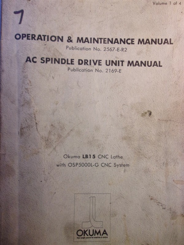 Okuma Operation Maintenance Manual 2567-E-R2 CNC AC Spindle Drive 2169-E Vol 1
