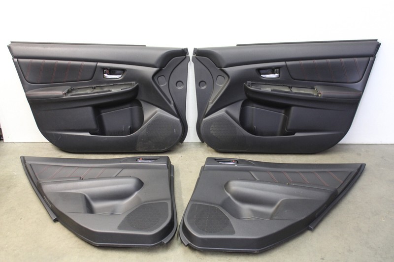 Subaru WRX STI Black Vinyl Door Panels Doorcards Cards Trim Oem 2018-2021
