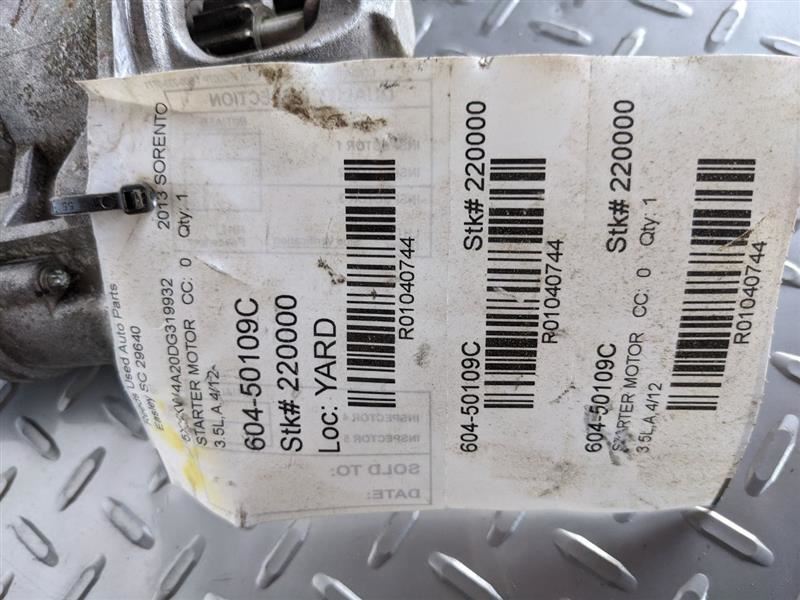 Starter Motor Fits 09-12 SANTA FE 1040744