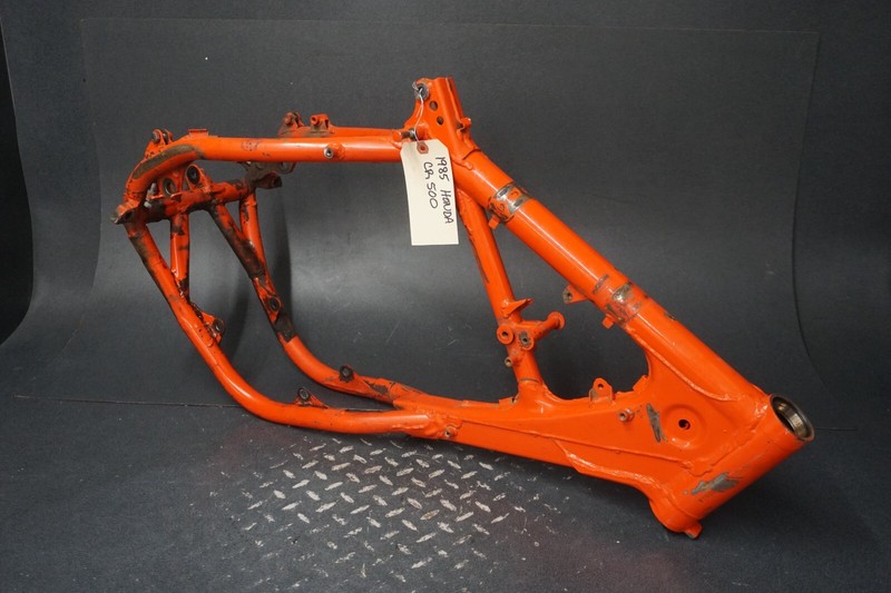 1985 CR500 Honda OEM Main Metal Frame Ass'y (Flash Red/Orange) w/ Clean Paper