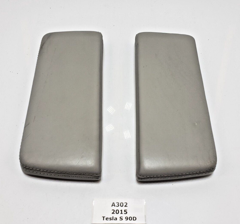 ✅ 12-16 OEM Tesla Model S Front Left Right Center Console Armrest Pad Gray SET*