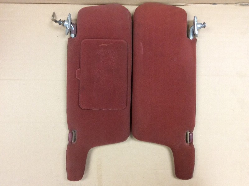 84 85 1984 1985 Accord Sedan Pair Sun Visors Red Cloth Used OEM