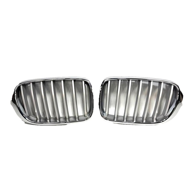 π 2015 - 2017 BMW X3 F25 RIGHT & LEFT FRONT SILVER CENTER GRILLE SET OF 2 OEM