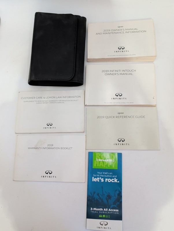 2019 INFINITI QX60 OWNERS MANUAL Quick reference guide with free shipping