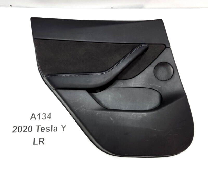 ✅ 20-23 OEM Tesla Model Y Rear Left Driver Premium Leather Door Panel Trim Card