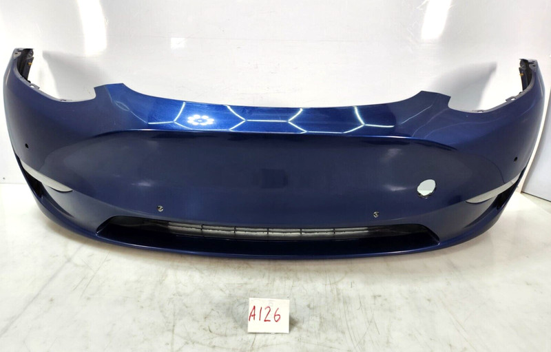 ✅ 20-21 OEM Tesla Model Y Front Bumper Cover Assembly W/ Fog Light Blue NOTE*