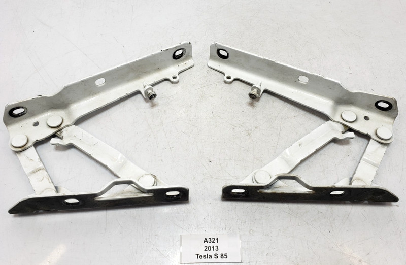 ✅ 12-20 OEM Tesla Model S Front Left Right Active Hood Hinge Bracket White SET