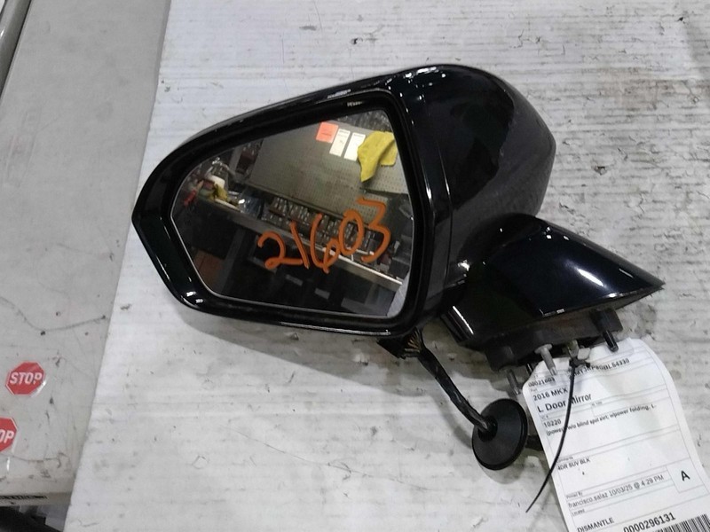 2016 Lincoln MKX Left Door Mirror Assembly Black OEM Used 91000 Miles