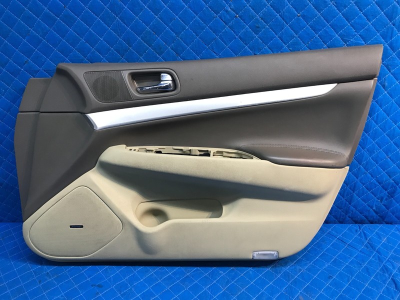 09-12 INFINITI G37 Sedan Front Right Passenger Door Panel Brown Beige OEM