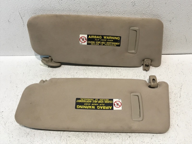 2001-06 Lexus LS430 Driver Passenger Sun Visor Pair Set Tan Lighted Beige LK04