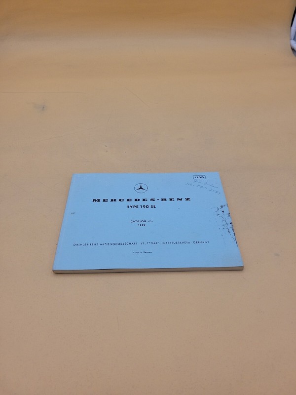 1959 MERCEDES BENZ TYPE 190 SL CATALOG C GUIDE MANUAL BOOKLET12003