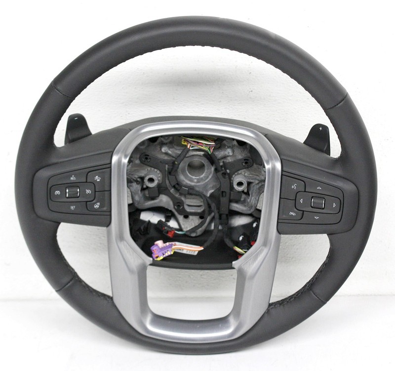 OEM Steering Wheel For GMC Sierra 1500 Black Leather 86827458