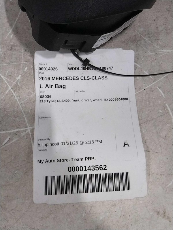2016 Mercedes CLS-Class Steering Wheel Air Bag OEM Used 65K Miles NJ25-14026