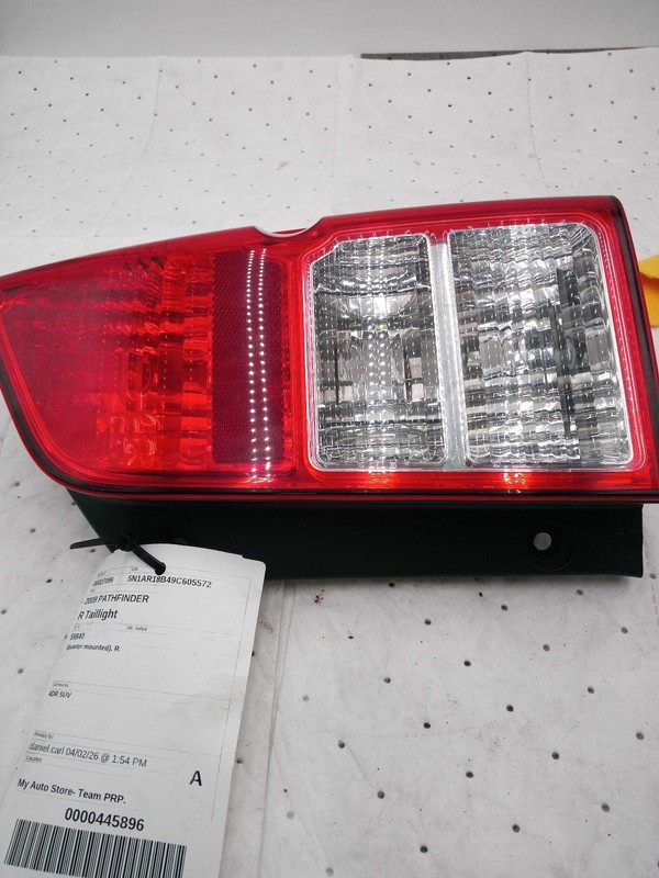 Used Right Tail Light Assembly fits: 2009 Nissan Pathfinder quarter mounted Righ