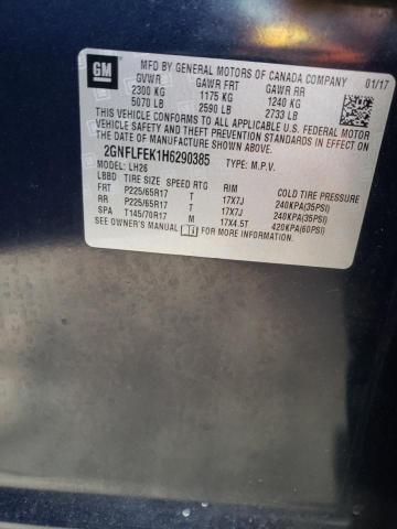 2017 Chevrolet Equinox LH Blue Door Mirror Assembly 494055 - Used, 139K Miles