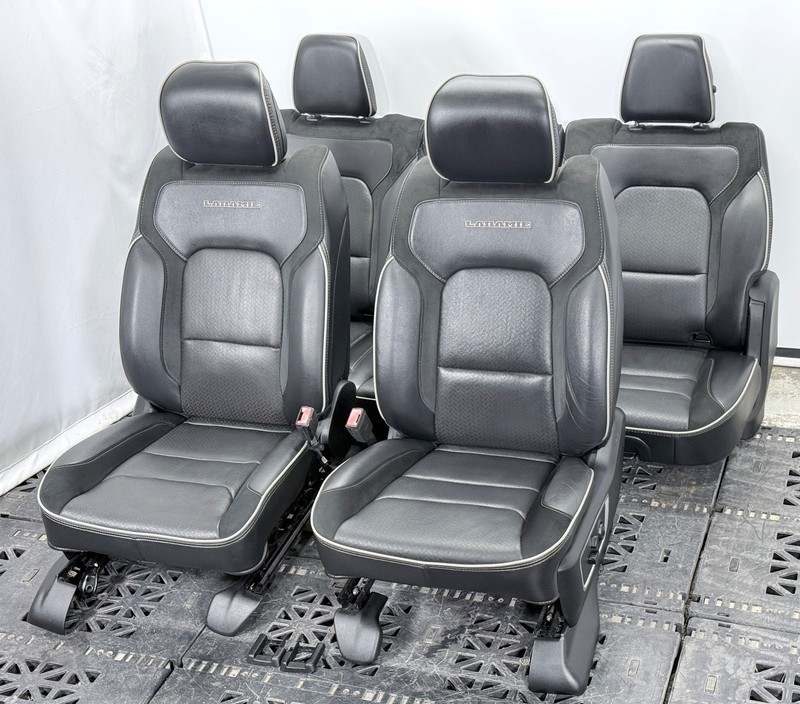 ✅ 19-26 RAM 1500 5th LARAMIE CREW CAB OEM (4) LEATHER SEAT SET Black VENT & HEAT