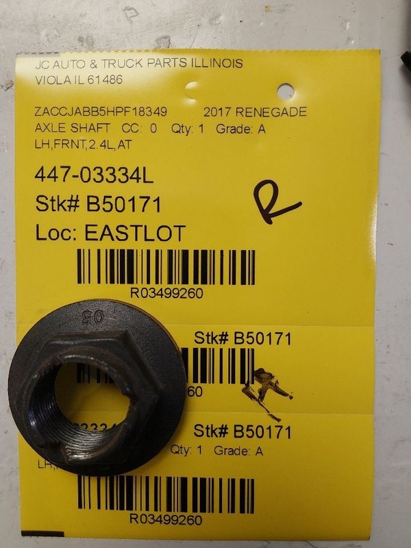 Driver Axle Shaft Front Axle 2WD 2.4L Fits 15-21 RENEGADE 3499260