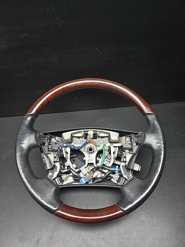 2007-2012 LEXUS LS460 LS460L LS600H - STEERING WHEEL BLACK LEATHER WOOD