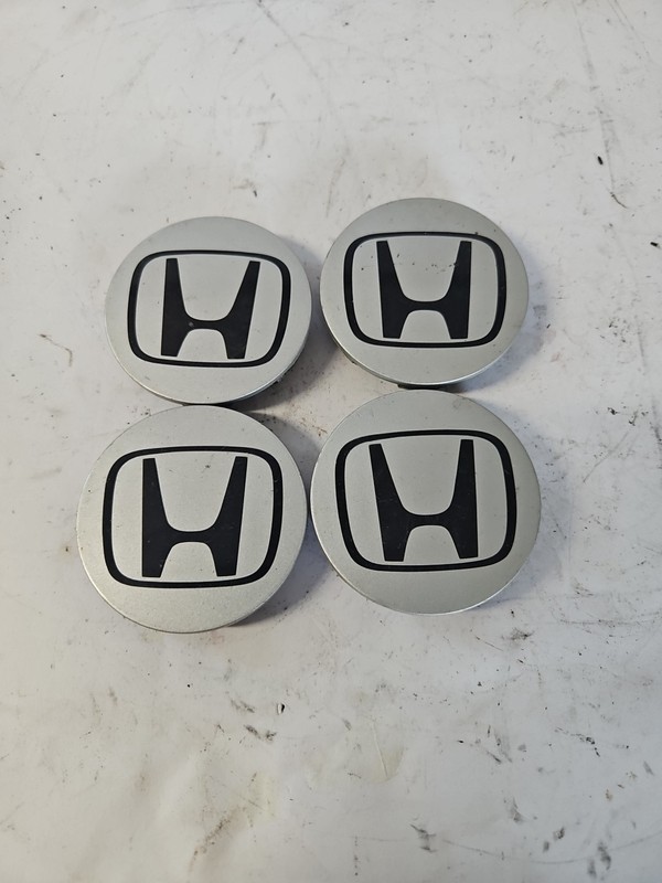 Honda Wheel Center Silver Chrome Caps Black Logo Hubcaps 2.75 inch (Set of 4PCS)