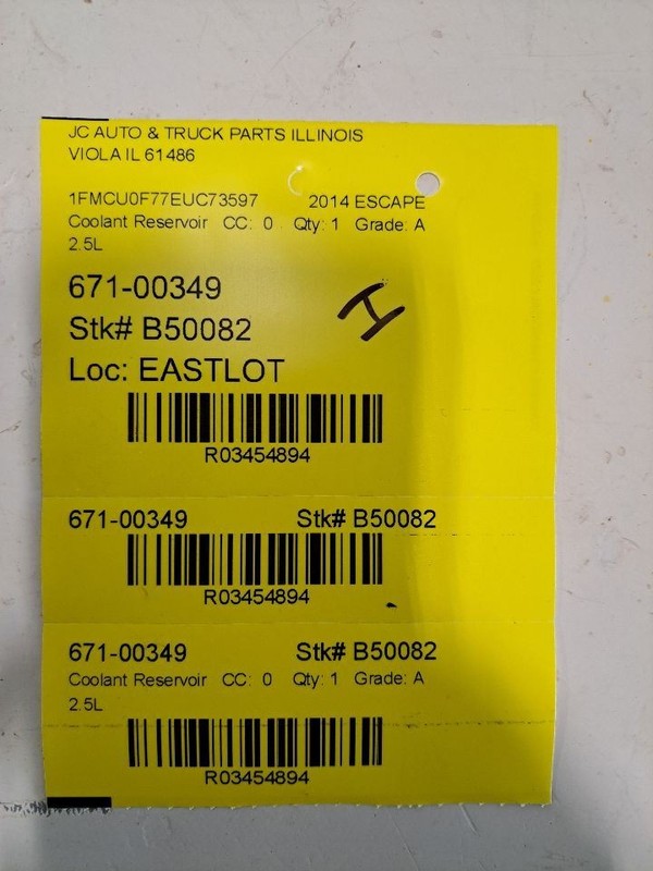 Coolant Reservoir Fits 14-21 TRANSIT CONNECT 3454894